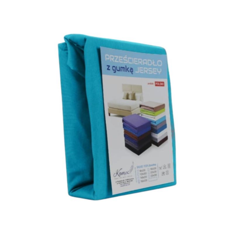 Prześcieradło z gumką Jersey VIP Kam-Pol turkus 60x120 1 szt.