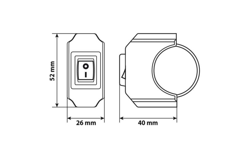 Przełącznik wodoodporny na kierownicę LAMPA 90462 do sterowania urządzeniami elektrycznymi 12V 6A max 1 szt.