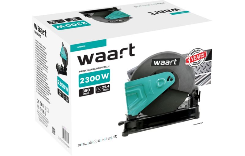 Przecinarka do metalu WAART 2800 W tarcza 355 mm przewodowa do stali profili i rur, 1 szt.