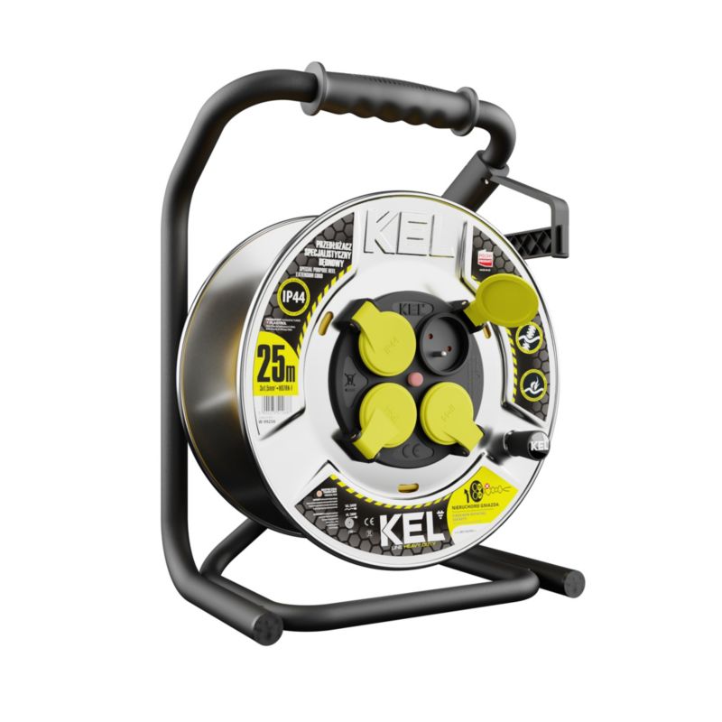 Przedłużacz bębnowy budowlany KEL HEAVY LINE 25 m 4 gniazda 3x1,5 mm² H07RN-F 4x2p+Z 1 szt.