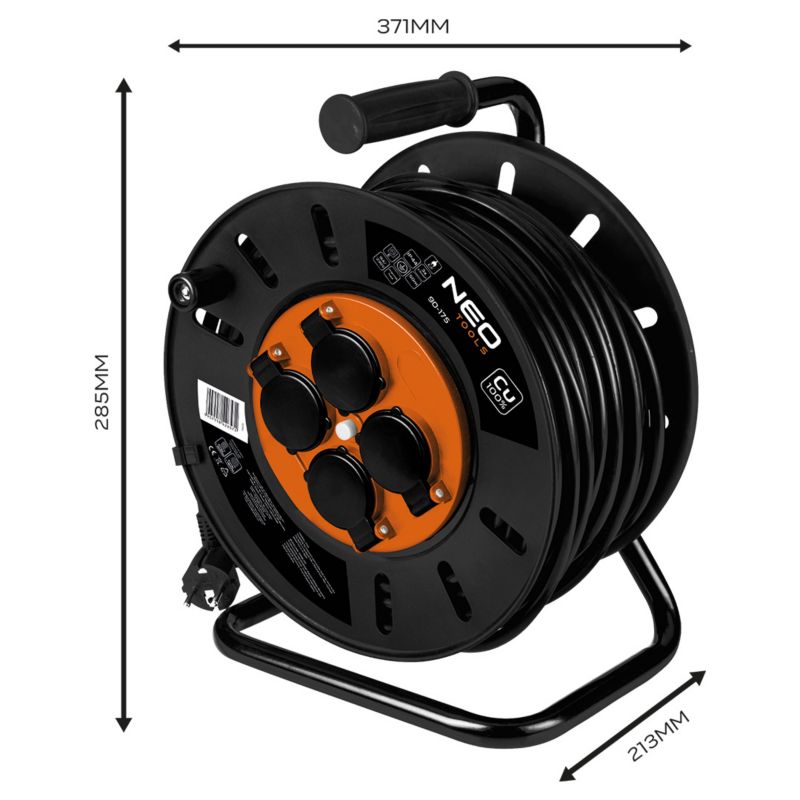 Przedłużacz bębnowy NEO TOOLS 50m, 3x2.5mm2 1 szt
