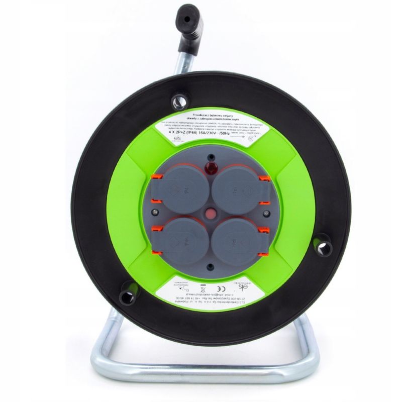 Przedłużacz budowlany na bębnie ELS Elektrotechnika 2OWQ450 50m H05RR-F 3x2,5mm2, 4x230V, z uziemieniem, IP44, gumowy, 1 szt.