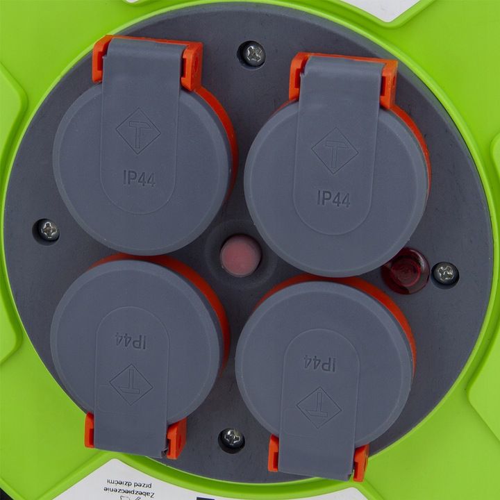 Przedłużacz budowlany na bębnie ELS Elektrotechnika 2OWQ450 50m H05RR-F 3x2,5mm2, 4x230V, z uziemieniem, IP44, gumowy, 1 szt.