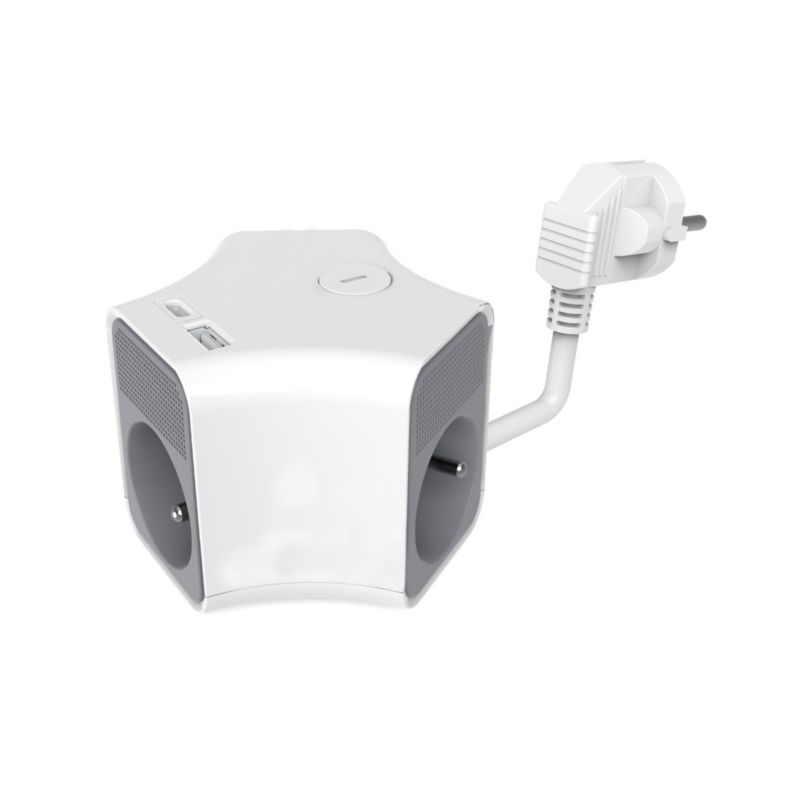 Przedłużacz domowy 3-gniazdowy 2 m z wyłącznikiem USB-A USB-C 2300 W PS-370WS/K+USBA+USBC/2 E HAND 1szt.