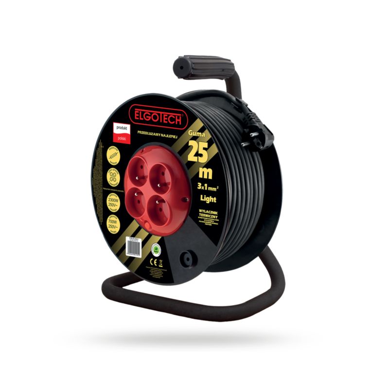 Przedłużacz ELGOTECH bębnowy 20m OW 3x1 4xGS  PZB-40-20G/1 1szt.
