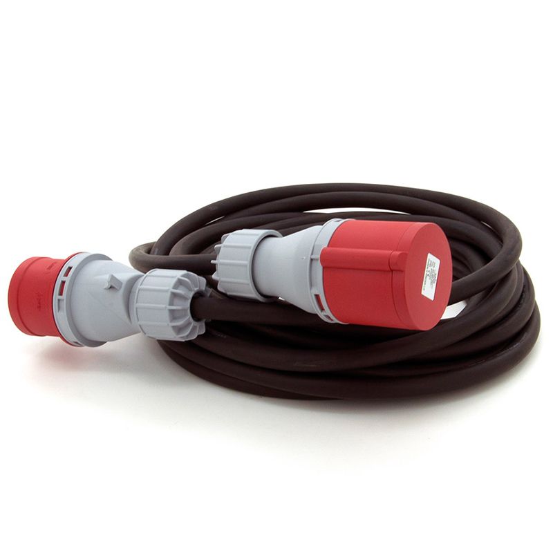 Przedłużacz siłowy gumowy ELS Elektrotechnika 2OPD1605 16A 400V IP44 H07RN-F 5x2.5mm2 5M,  do ogrodu, warsztatu, przemysłu, 1 szt.