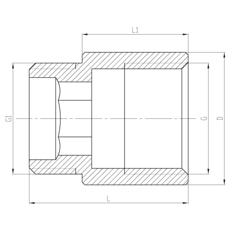 Przedłużka Mosiężna Wydłużka Mosiądz 15 mm GZ/GW 1/2" x 1/2" INVENA 1 szt.