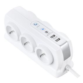Przedłużacz Masterplug 6 x 16 A 3 x 1,5 mm2 USB 2 m biały