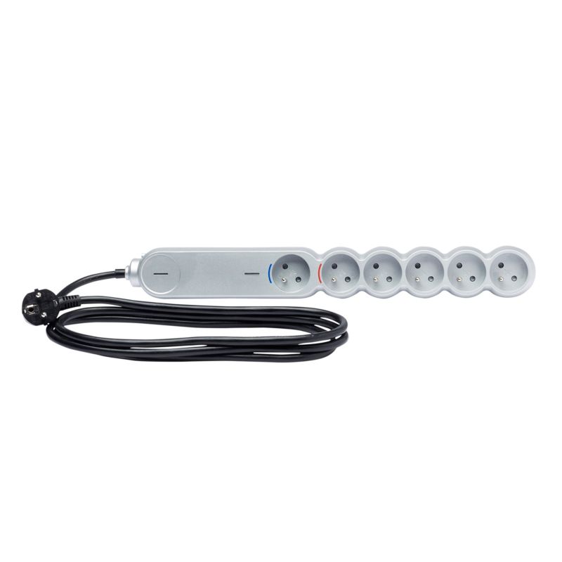 Przedłużacz mieszkaniowy Diall 6 x 16 A 3 x 1,5 mm2 2 m z uziemieniem