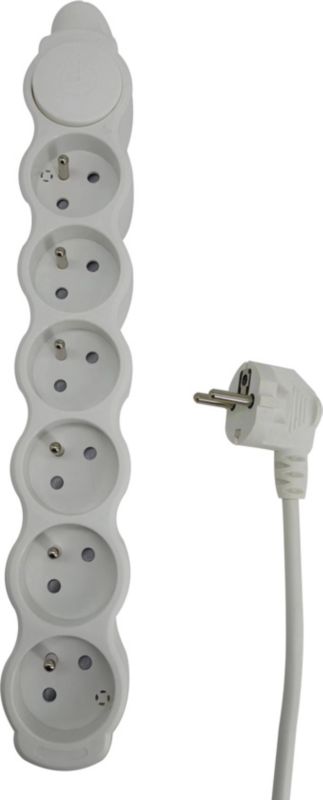 Przedłużacz mieszkaniowy Diall 6 x 16 A 3 x 1,5 mm2 2 m z uziemieniem