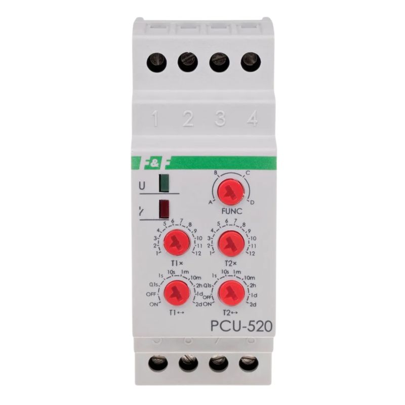 Przekaźnik Czasowy F&F 2P 8A 230V Ac Pcu-520 Wielofunkcyjny 1szt.