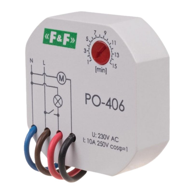 Przekaźnik Czasowy F&F z Opóźnionym Opadaniem 1Z 10A 230V Ac Po-406 1szt.