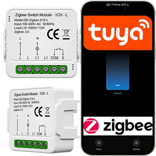 Przekaźnik Mini Sone Dopuszkowy Zigbee Bez N Tuya Smart Life 1szt.