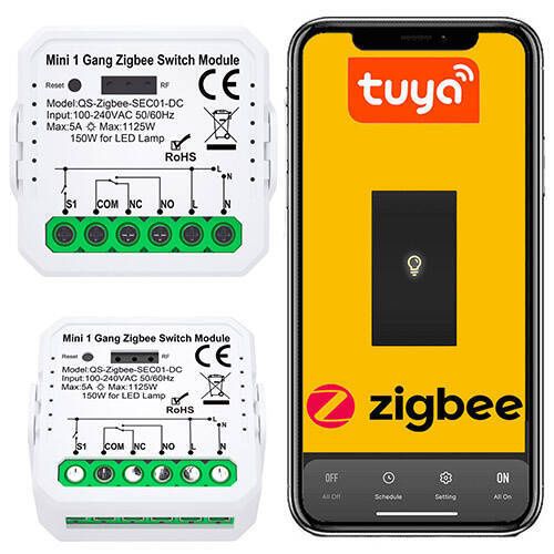 Przekaźnik NO NC Sone Bezpotencjałowy Beznapięciowy ZigBee 3.0 Tuya Do Puszkowy Sterownik 1szt.