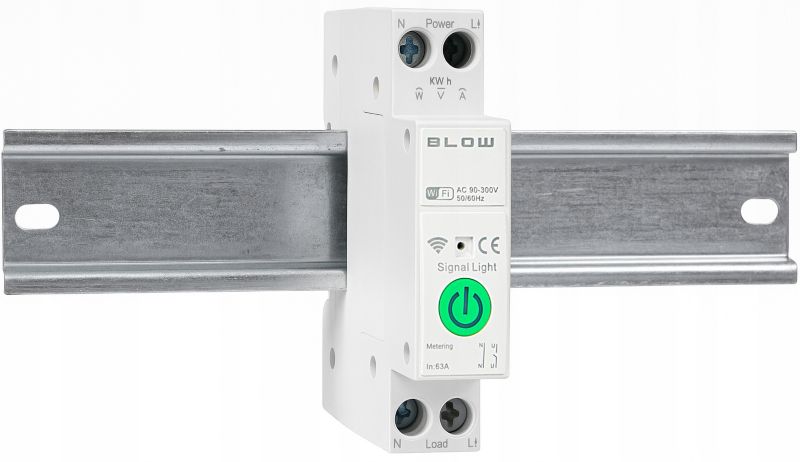 Przekaźnik WiFi BLOW z pomiarem prądu mocy na szynę  DIN Tuya smart WiFi Switch 1 szt.