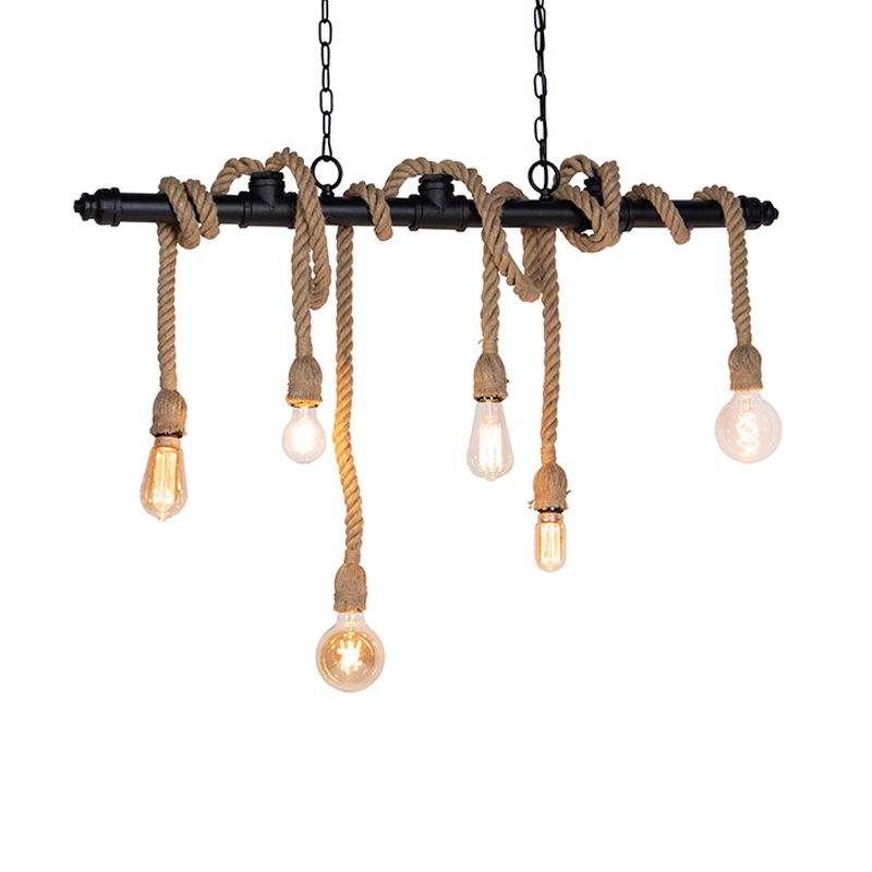 Przemysłowy lampa wisząca z kloszem (5 punktów) do stołu jadalnego Qazqa Plural Hl 102 czarny max 60W E27 z 6 punktami 1 szt.