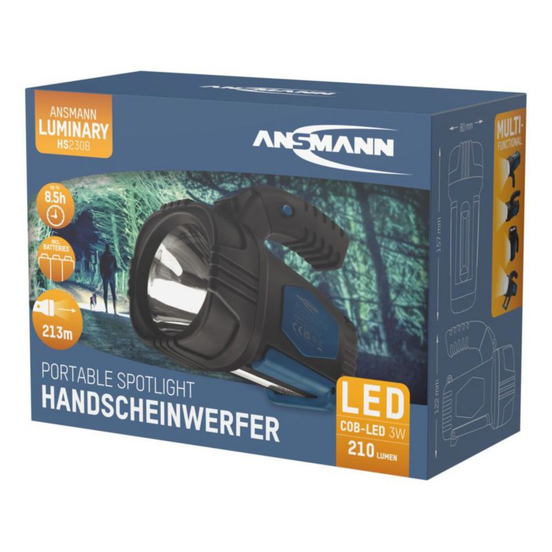 Przenośna latarka ANSMANN LED HS230B czarna - 1 szt.