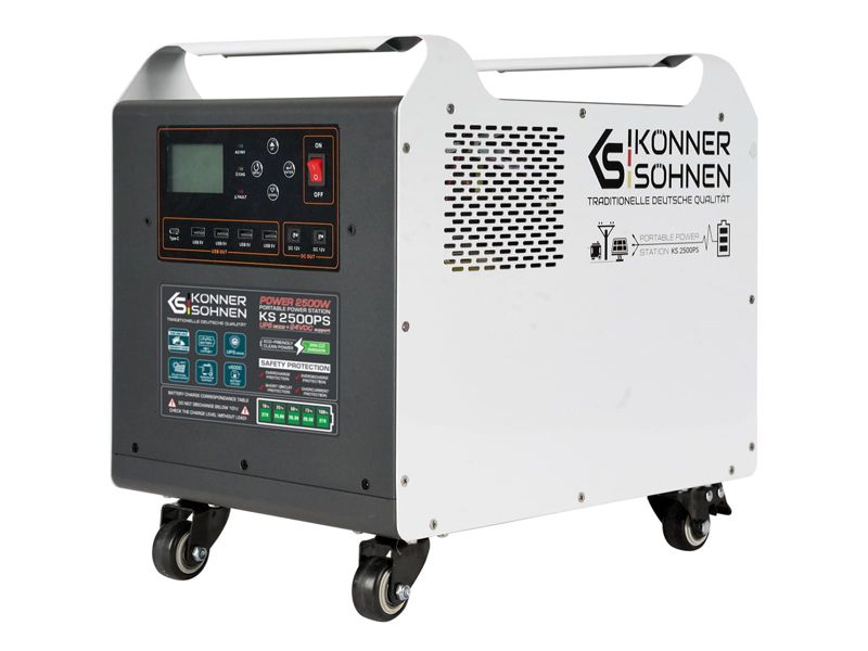 Przenośna stacje zasilania Könner & Söhnen 2500W LiFePO4 2560 Wh 1 szt.