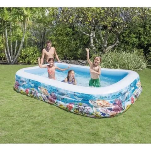 Przestronny basen dmuchany ogrodowy Intex 58485NP Rybki, 305x183x56 cm, 999 l, 1 szt.