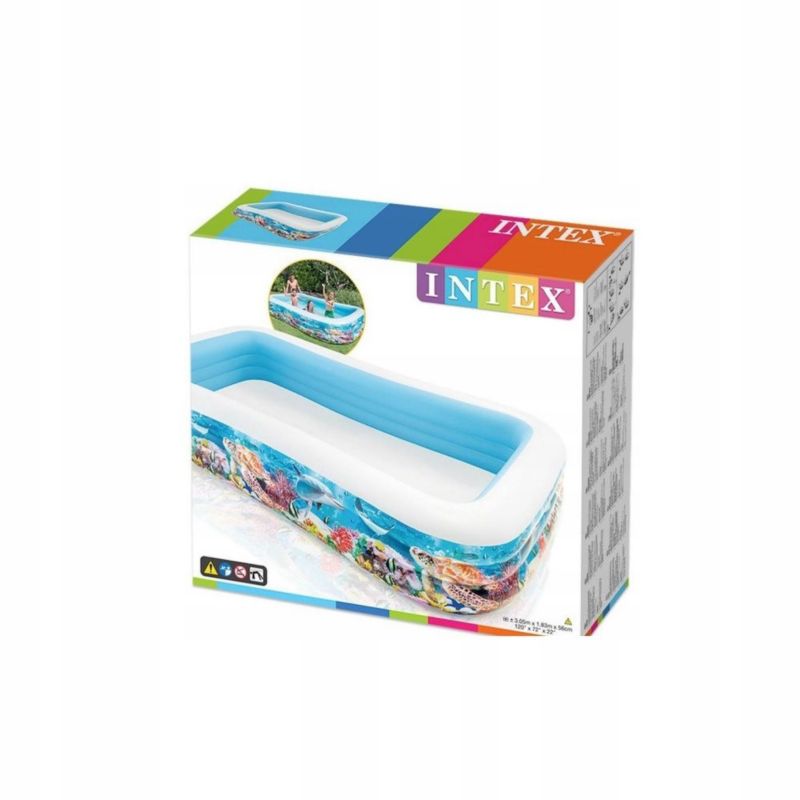 Przestronny basen dmuchany ogrodowy Intex 58485NP Rybki, 305x183x56 cm, 999 l, 1 szt.