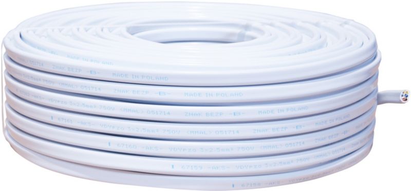 Przewód AKS Zielonka YDYp 3 x 2,5 mm2 450/750 V 100 mb