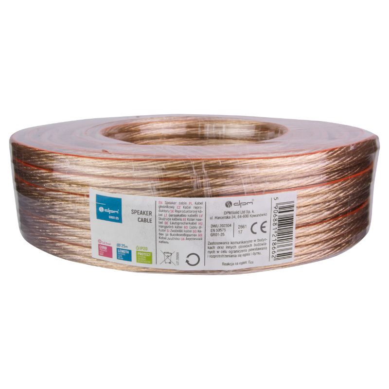 Przewód głośnikowy DPM Solid 2 x 2,5 mm2 25 m