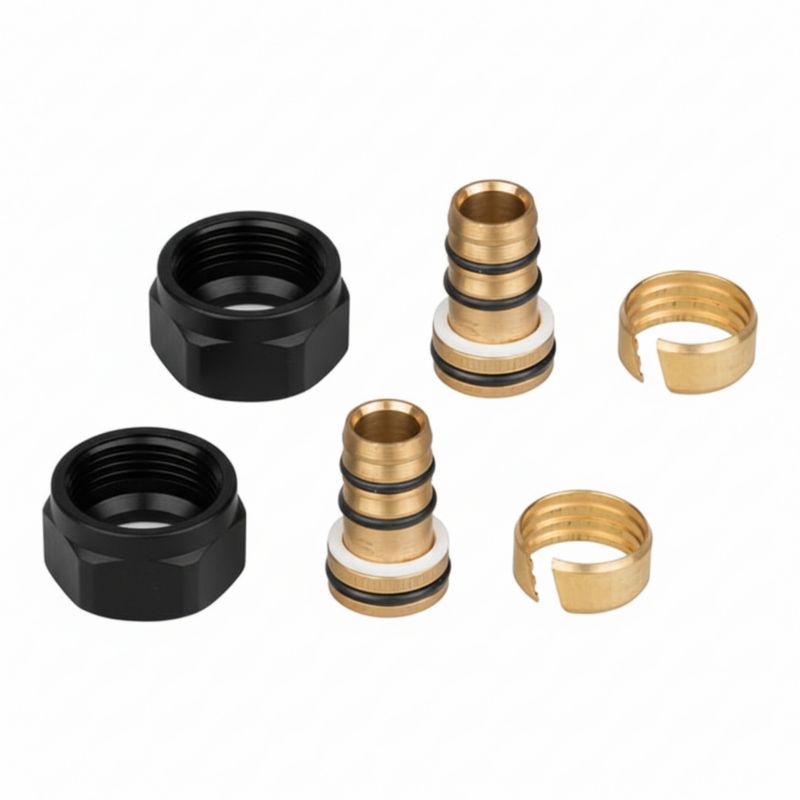 Przyłącze grzejnikowe  PEX 16 mm x M22 czarny LUXRAD 2 szt