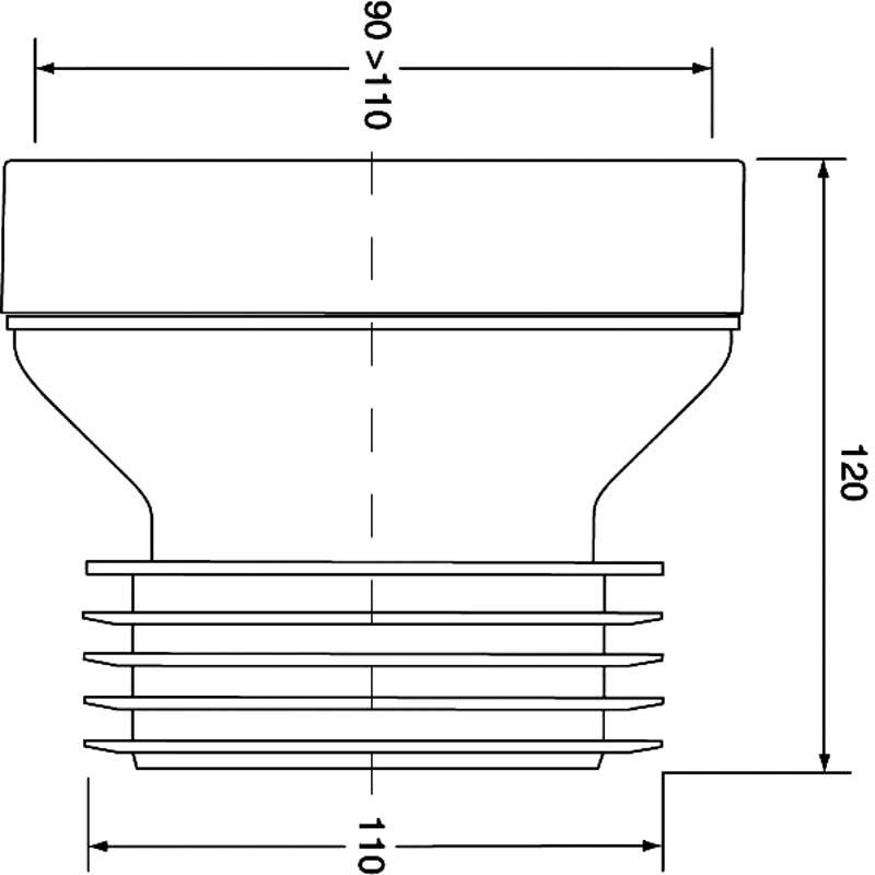 Przyłącze kanalizacyjne proste do WC McAlpine 90-110  L 120 mm 1 szt.