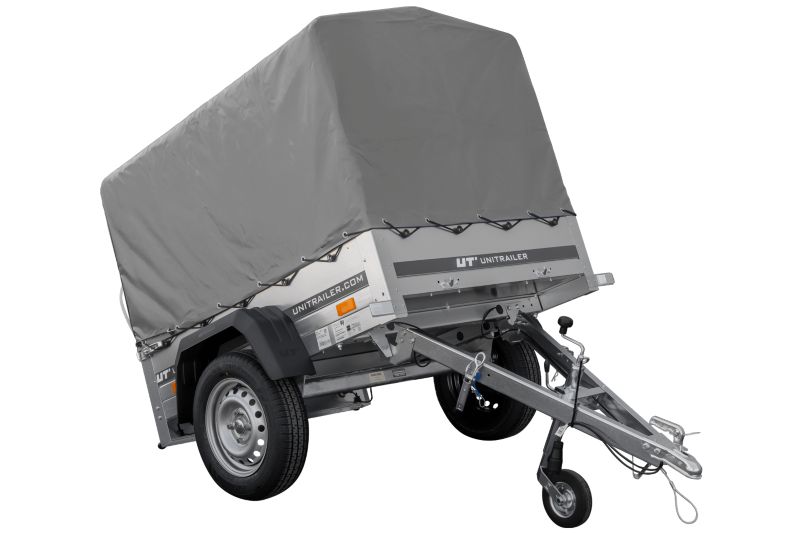 Przyczepka jednoosiowa 150x106 UNITRAILER GARDEN 150 KIPP ze stelażem H-800 i pokrowcem szarym 1 szt.