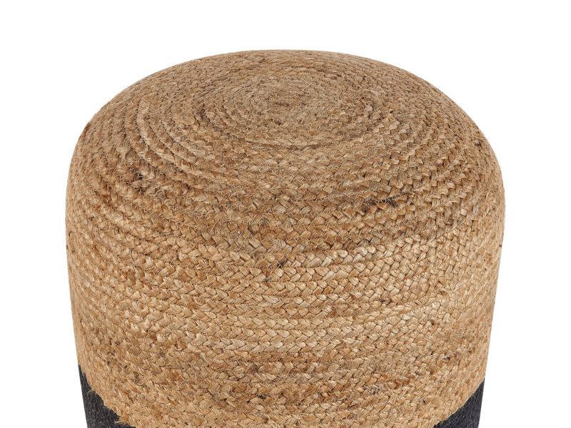 Puf Dalama Juta Czarny styl Boho 1 szt.