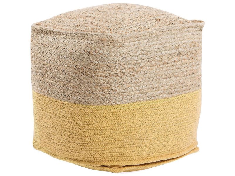 Puf Kirama Żółty Pleciony Boho 1 szt.