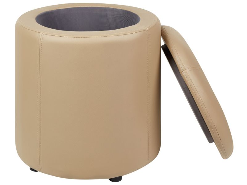 Puf Maryland Beżowy Ekoskóra 38 cm 38 cm 1 szt.