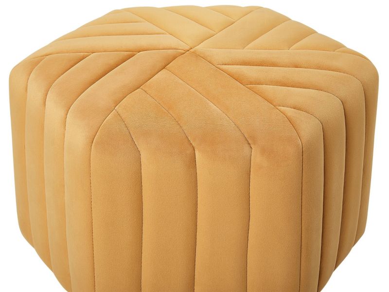 Puf Murietta Musztardowy Welur 53 cm 48 cm 1 szt.
