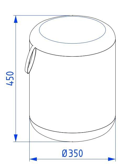 Pufa do toaletki KROFAM MOSS 35 cm szara wodoodporna 1 szt.