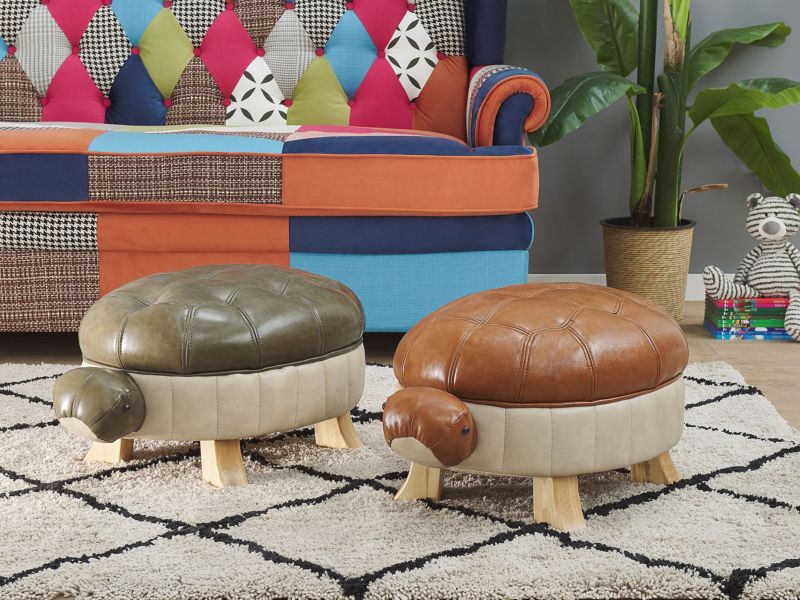 Pufa zwierzak Turtle Żółw Ekoskóra Ciemnozielony 1 szt.