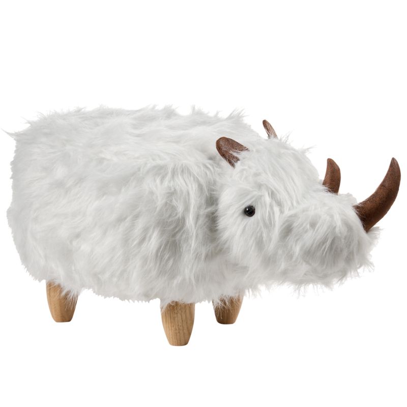 Pufa zwierzak Woolly Nosorożec Sztuczne futro Biały 1 szt.