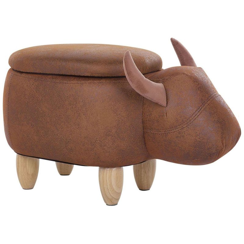 Pufa zwierzak ze schowkiem Cow Ekoskóra Jasnobrązowy Krowa 1 szt.