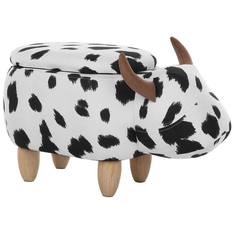 Pufa zwierzak ze schowkiem Cow Krowa Biały 1 szt.