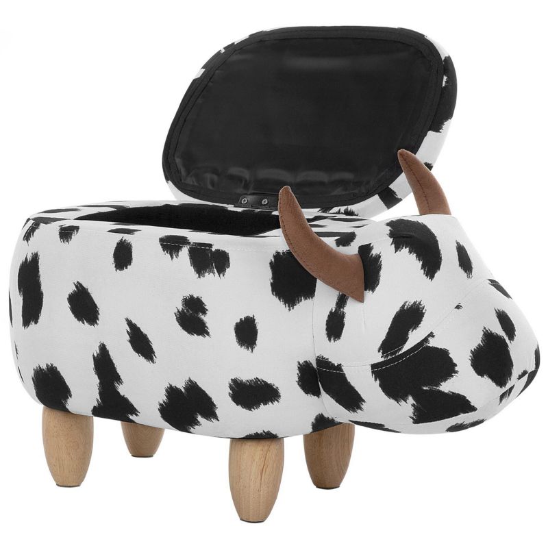Pufa zwierzak ze schowkiem Cow Krowa Biały 1 szt.