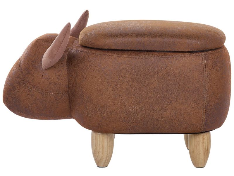 Pufa zwierzak ze schowkiem Cow Krowa Ekoskóra Jasnobrązowy 1 szt.