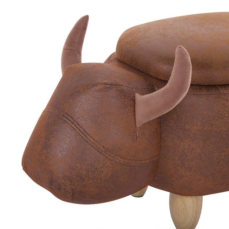 Pufa zwierzak ze schowkiem Cow Krowa Ekoskóra Jasnobrązowy 1 szt.
