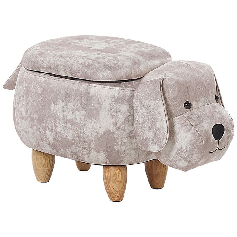 Pufa zwierzak ze schowkiem Doggy Pies Welur Beżowy 1 szt.