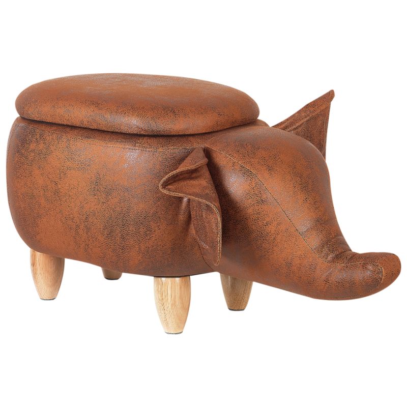Pufa zwierzak ze schowkiem Elephant Słoń Ekoskóra Ciemnobrązowy 1 szt.
