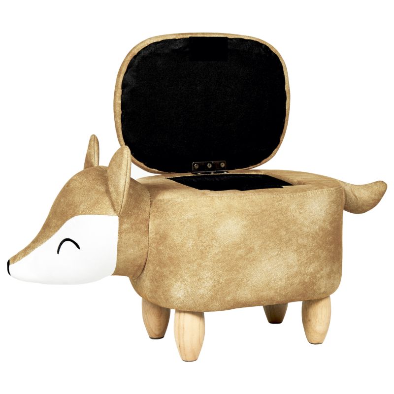 Pufa zwierzak ze schowkiem Fox Lisek Welur Pomarańczowy 1 szt.