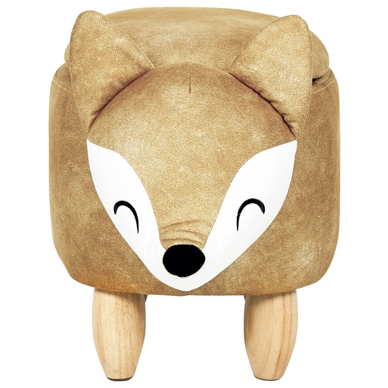 Pufa zwierzak ze schowkiem Fox Lisek Welur Pomarańczowy 1 szt.