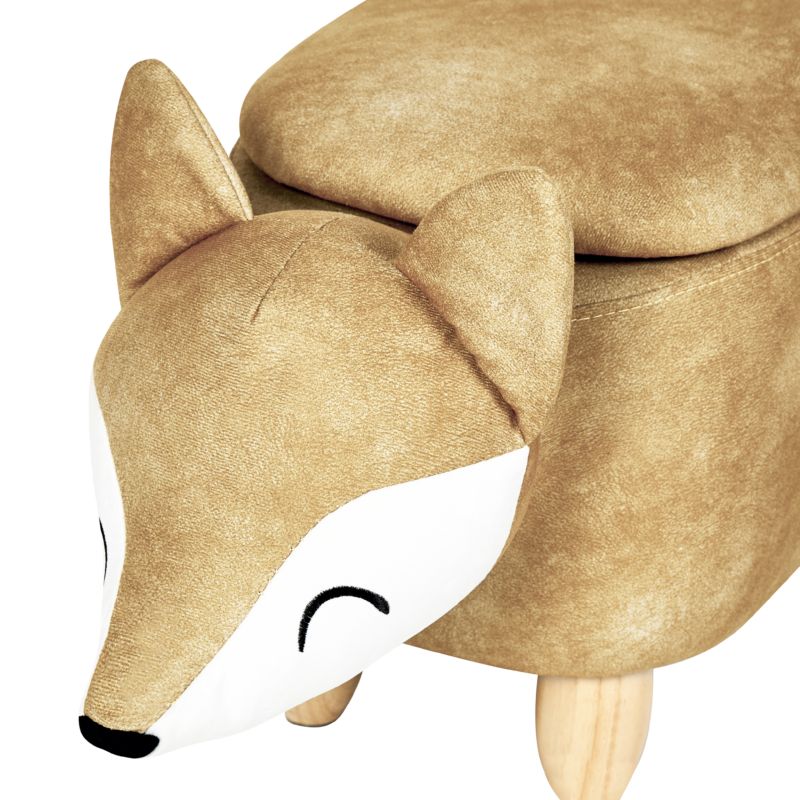 Pufa zwierzak ze schowkiem Fox Lisek Welur Pomarańczowy 1 szt.