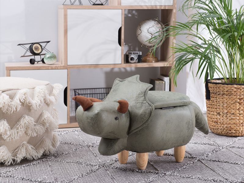 Pufa zwierzak ze schowkiem Triceratops Dinozaur Ciemnozielony 1 szt.
