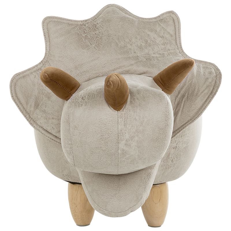Pufa zwierzak ze schowkiem Triceratops Dinozaur Jasnoszary 1 szt.