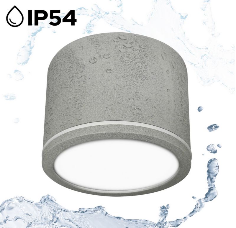 Punktowa oprawa EDO sufitowa do łazienki UMA Sand Light Grey IP54 okrągła szara z żarówką Milagro 6W 3000K GX53 1 szt.