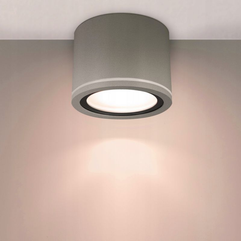 Punktowa oprawa EDO sufitowa do łazienki UMA Sand Light Grey IP54 okrągła szara z żarówką Milagro 6W 3000K GX53 1 szt.